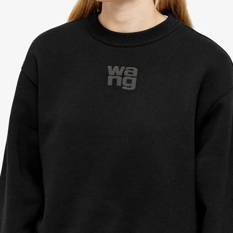 Alexander Wang  |Crew Neck Sweat Long Sleeves Plain Cotton Logo