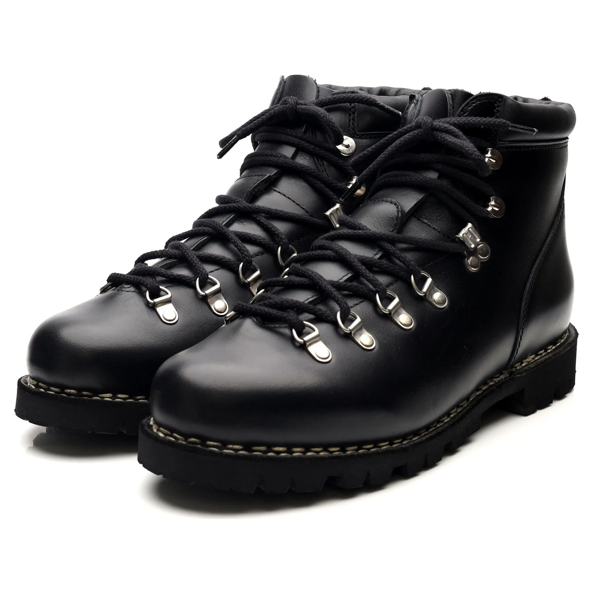 'Avoriaz' Black Leather Hiker Boots UK 10