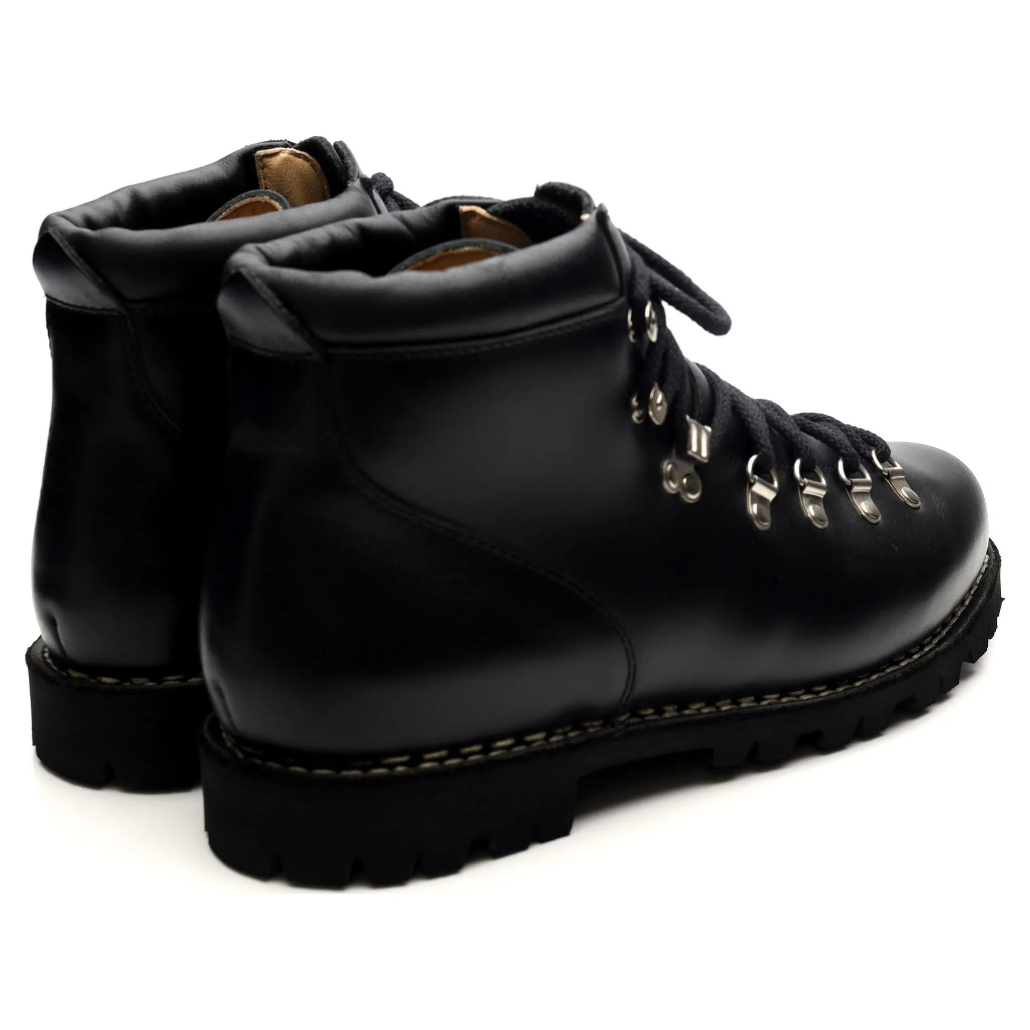 'Avoriaz' Black Leather Hiker Boots UK 10