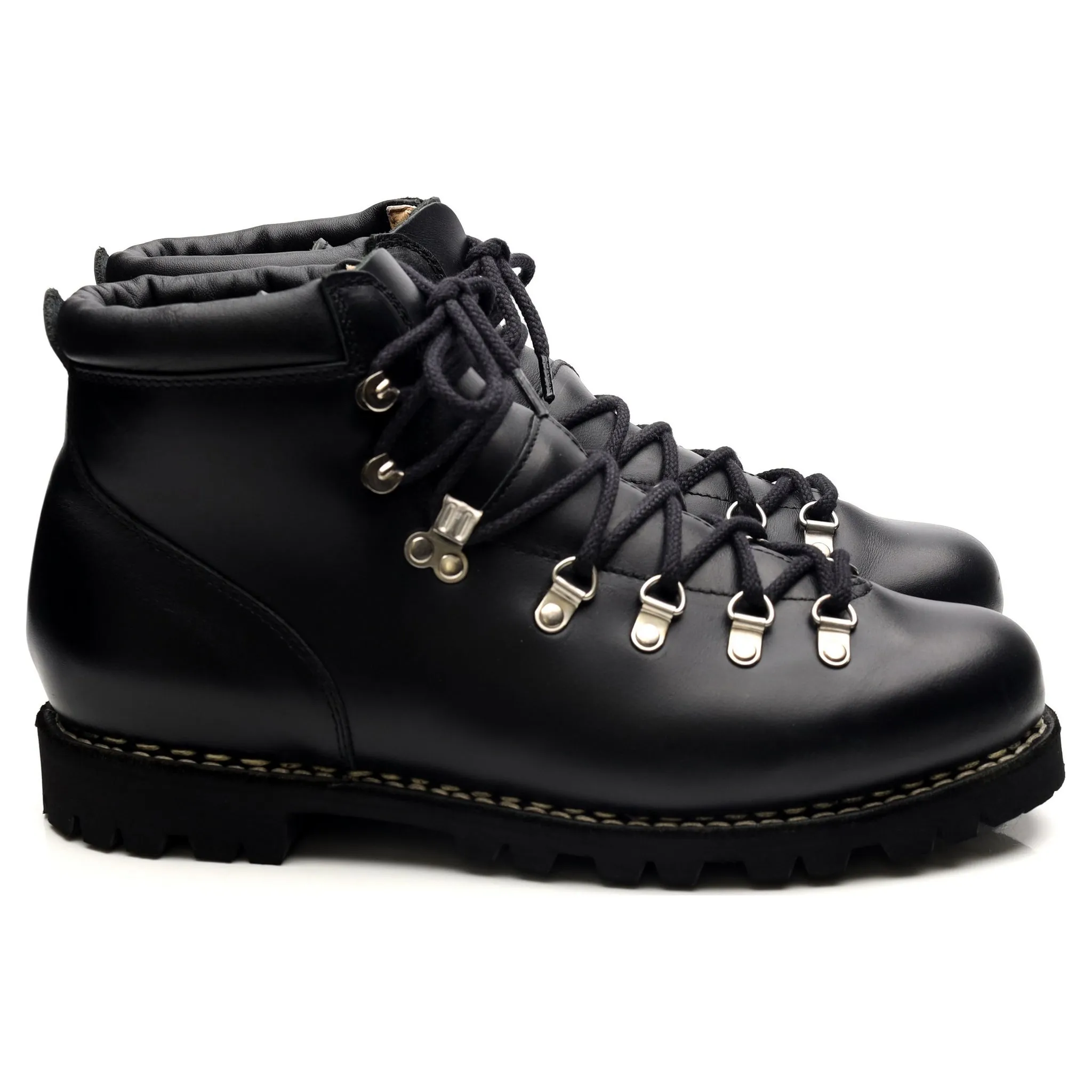 'Avoriaz' Black Leather Hiker Boots UK 10