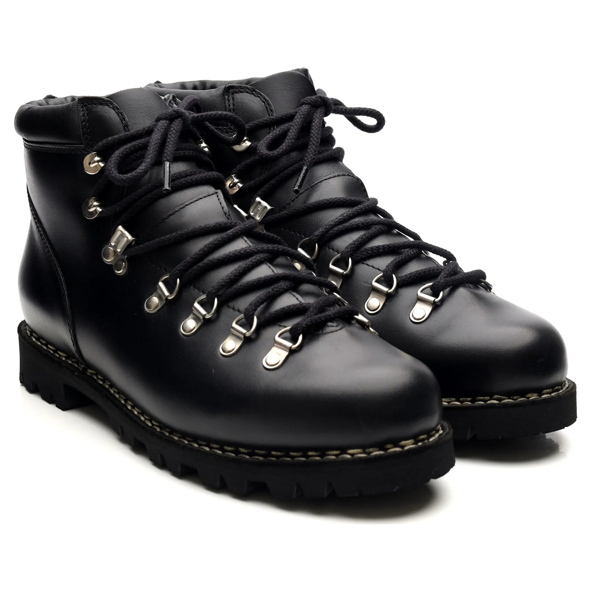 'Avoriaz' Black Leather Hiker Boots UK 10