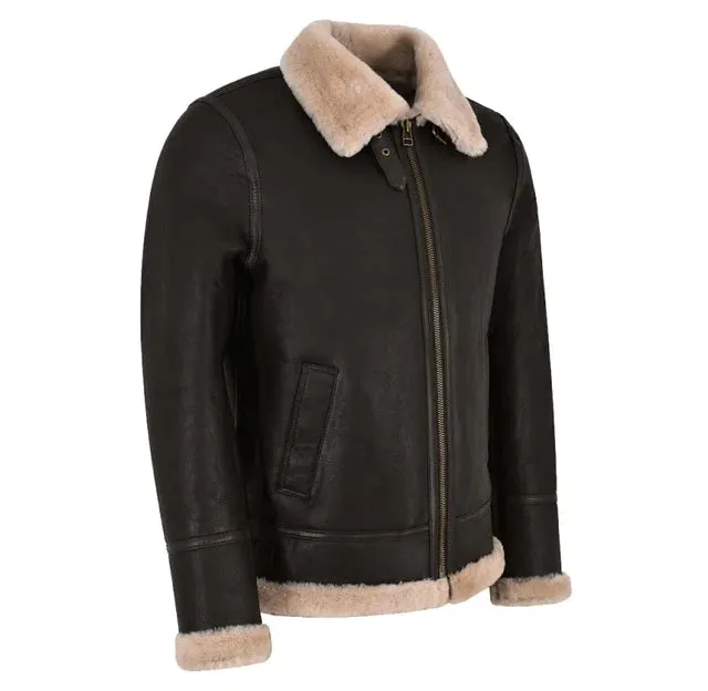 B3 Memphis Belle Sheepskin Flying Jacket Brown / Beige NV65