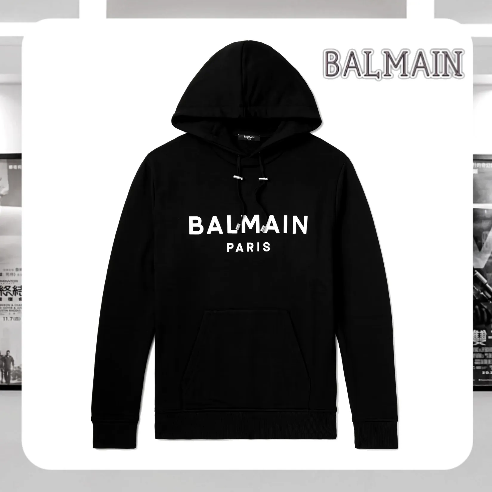 BALMAIN  |Street Style Long Sleeves Cotton Logo Luxury Hoodies