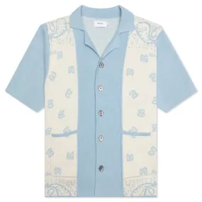 Banco Knit Shirt - Stone Blue/Ivory