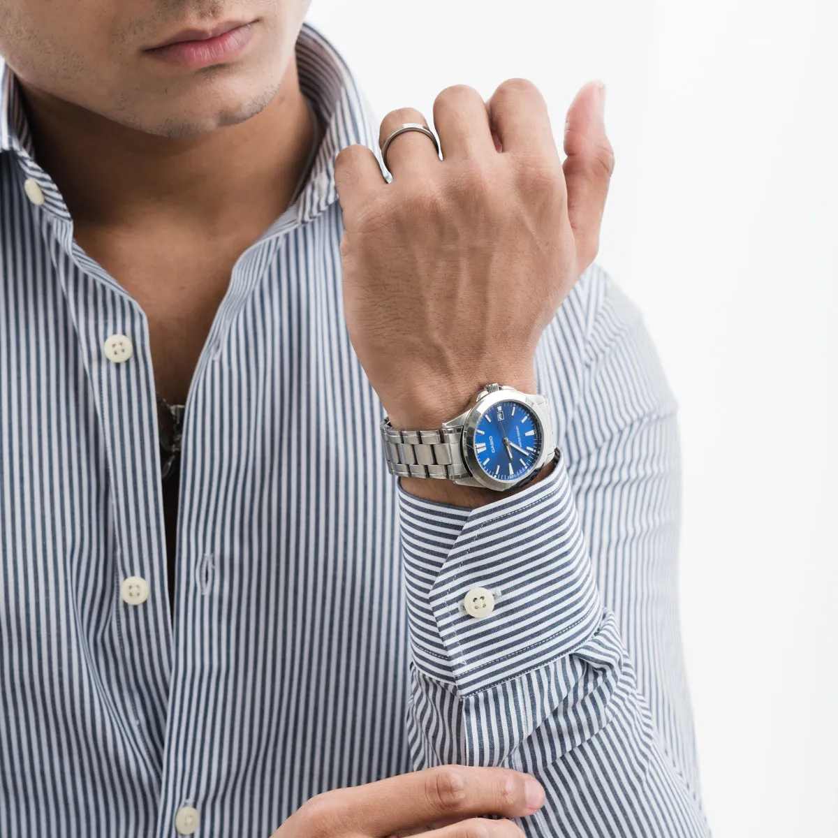 Bangal-striped Black/White Formal Shirt