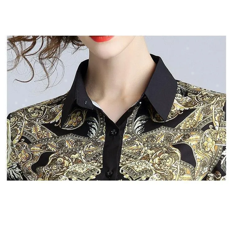 Black Floral Women Shirt