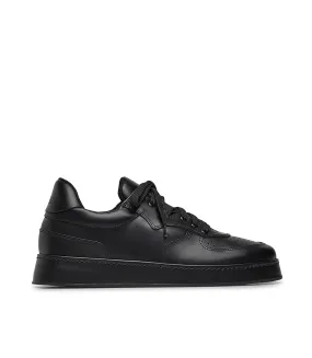 Black leather sneakers