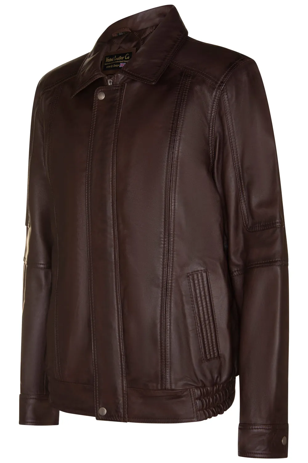 Blouson Bomber Jacket in Brown Lambskin - Style SR6011