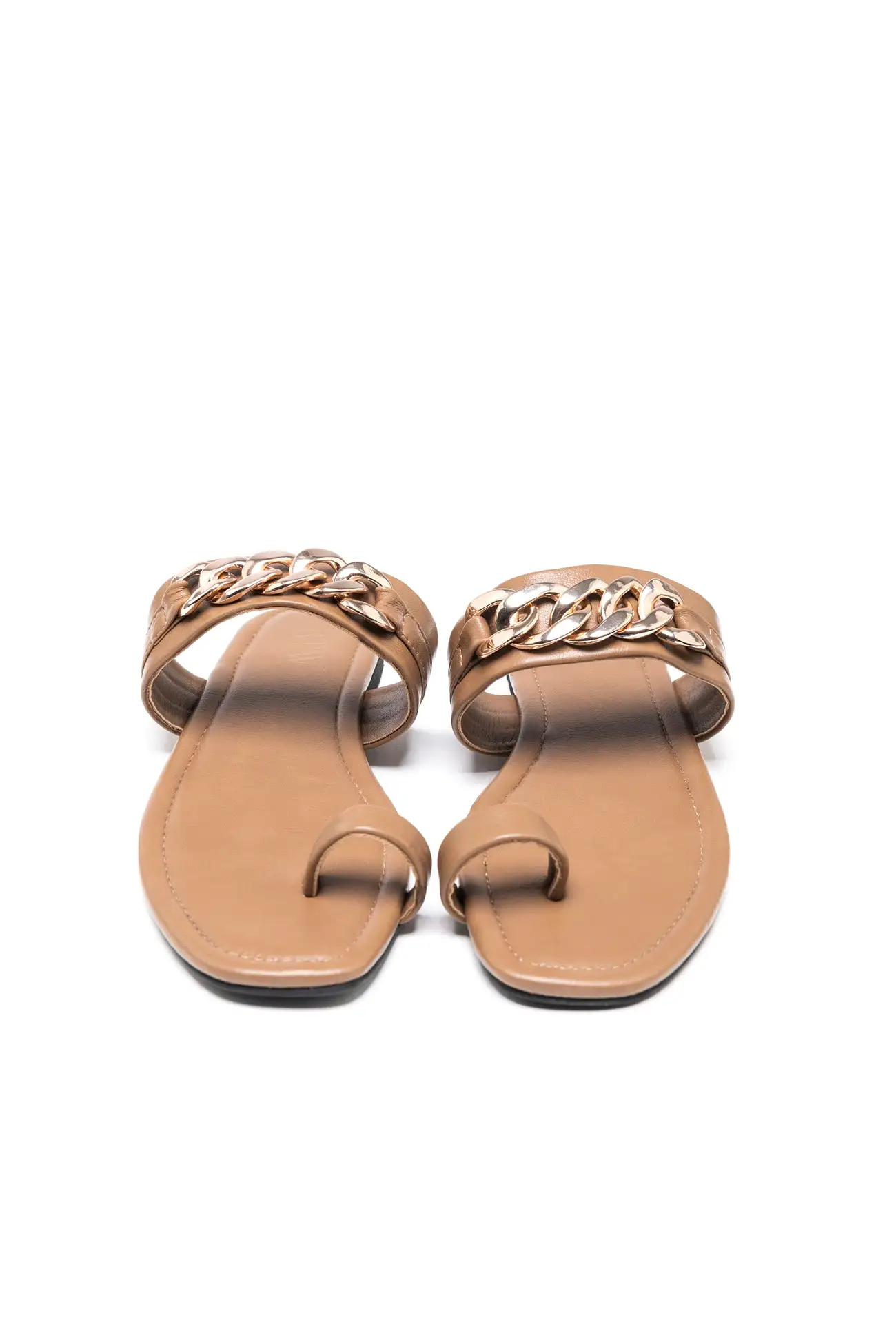 BRAIDED CHAIN FLAT SANDALS