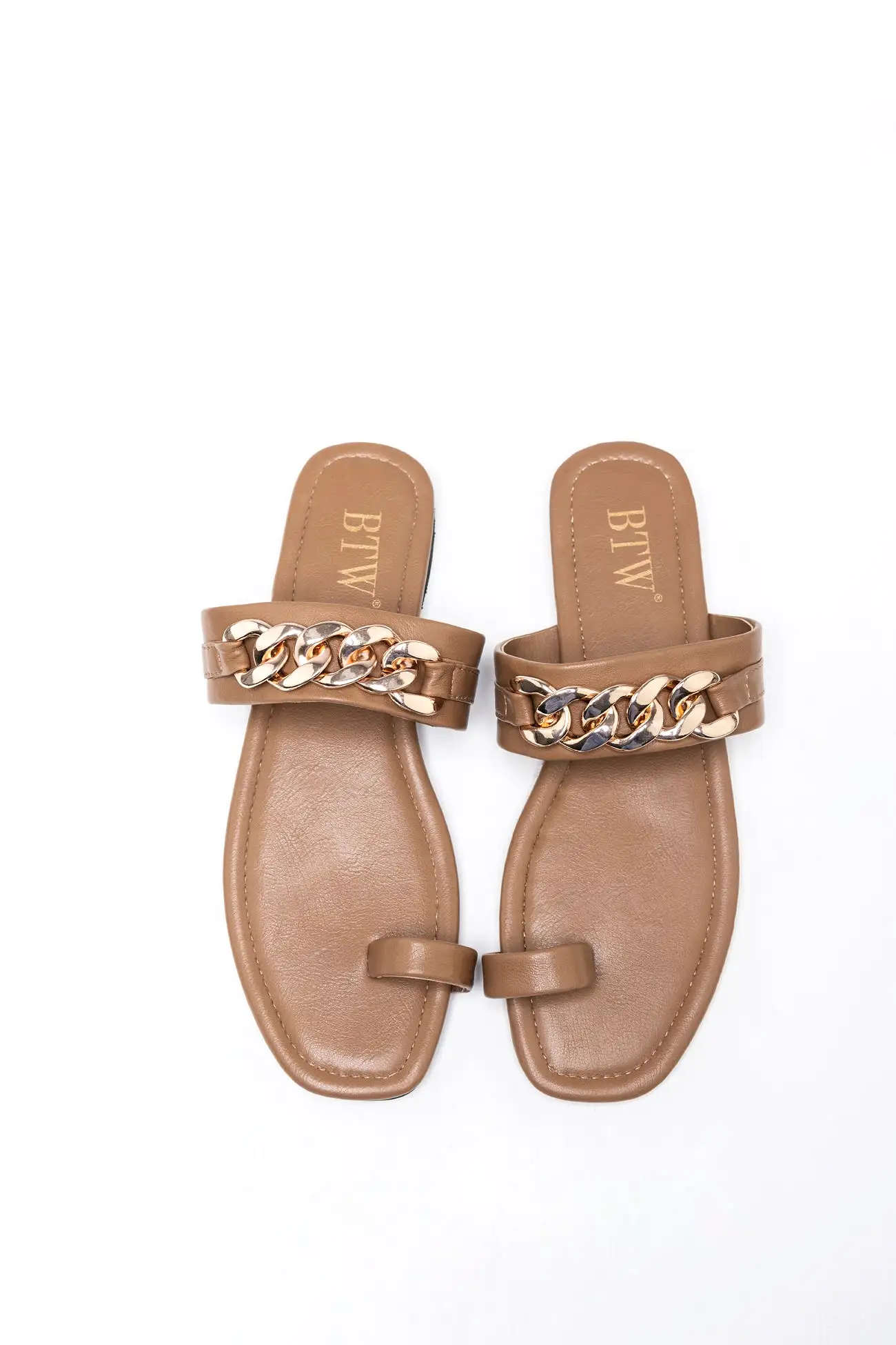 BRAIDED CHAIN FLAT SANDALS