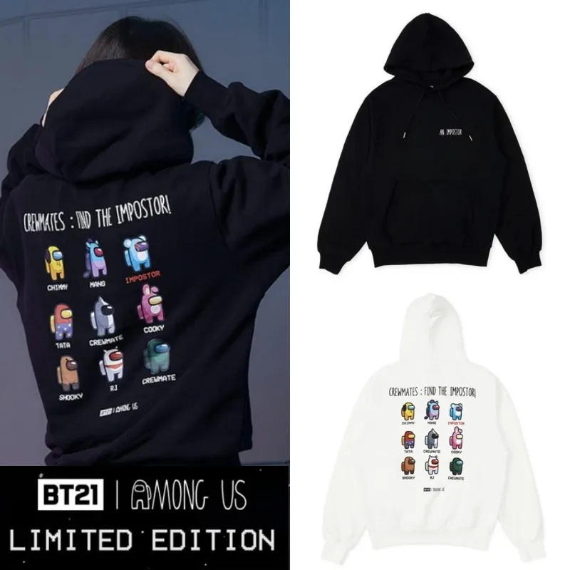 BT21  |Unisex Street Style Cotton Logo Hoodies