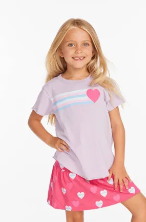 Chaser Stripe Heart Shirt in Digital Lavender