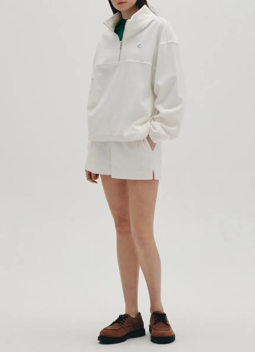 clove  |[Clove]★Terry Half-Zip Sweatshirt