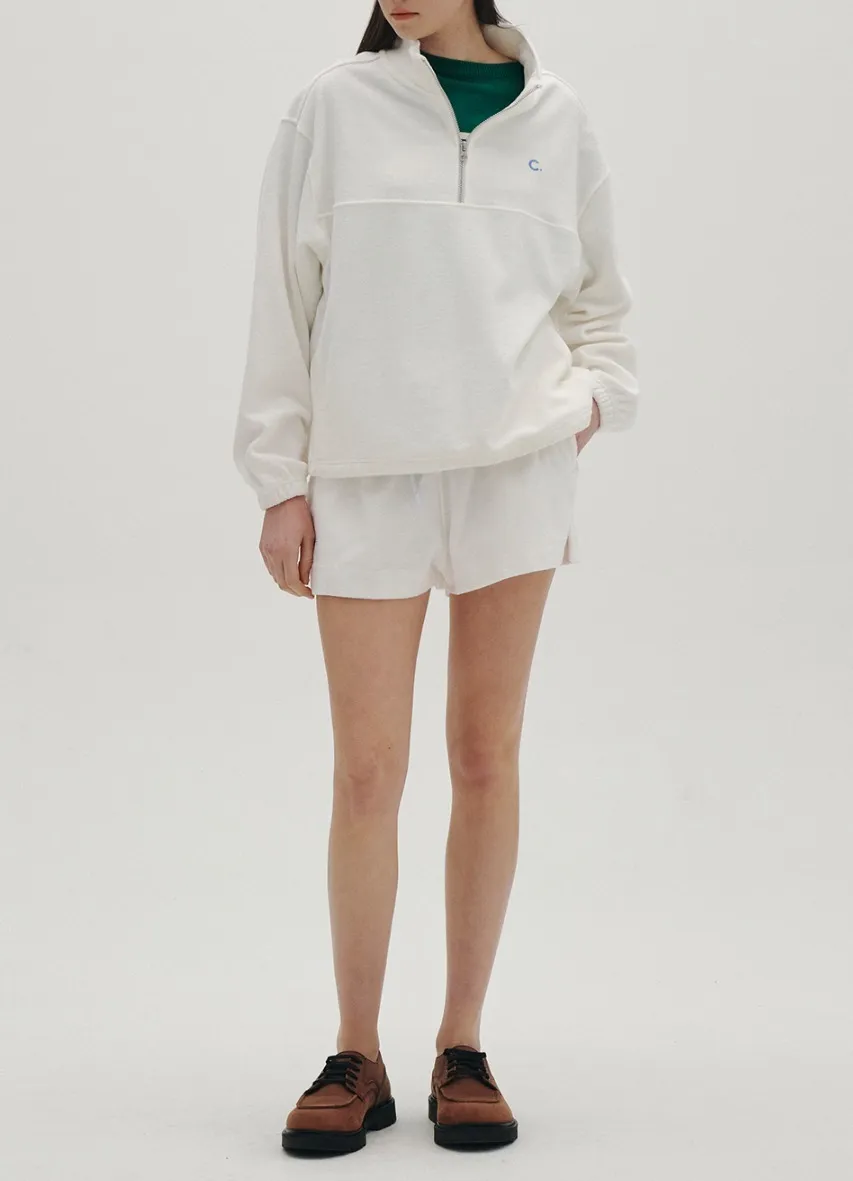 clove  |[Clove]★Terry Half-Zip Sweatshirt