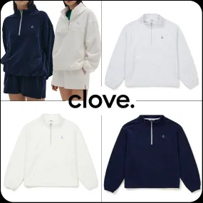 clove  |[Clove]★Terry Half-Zip Sweatshirt