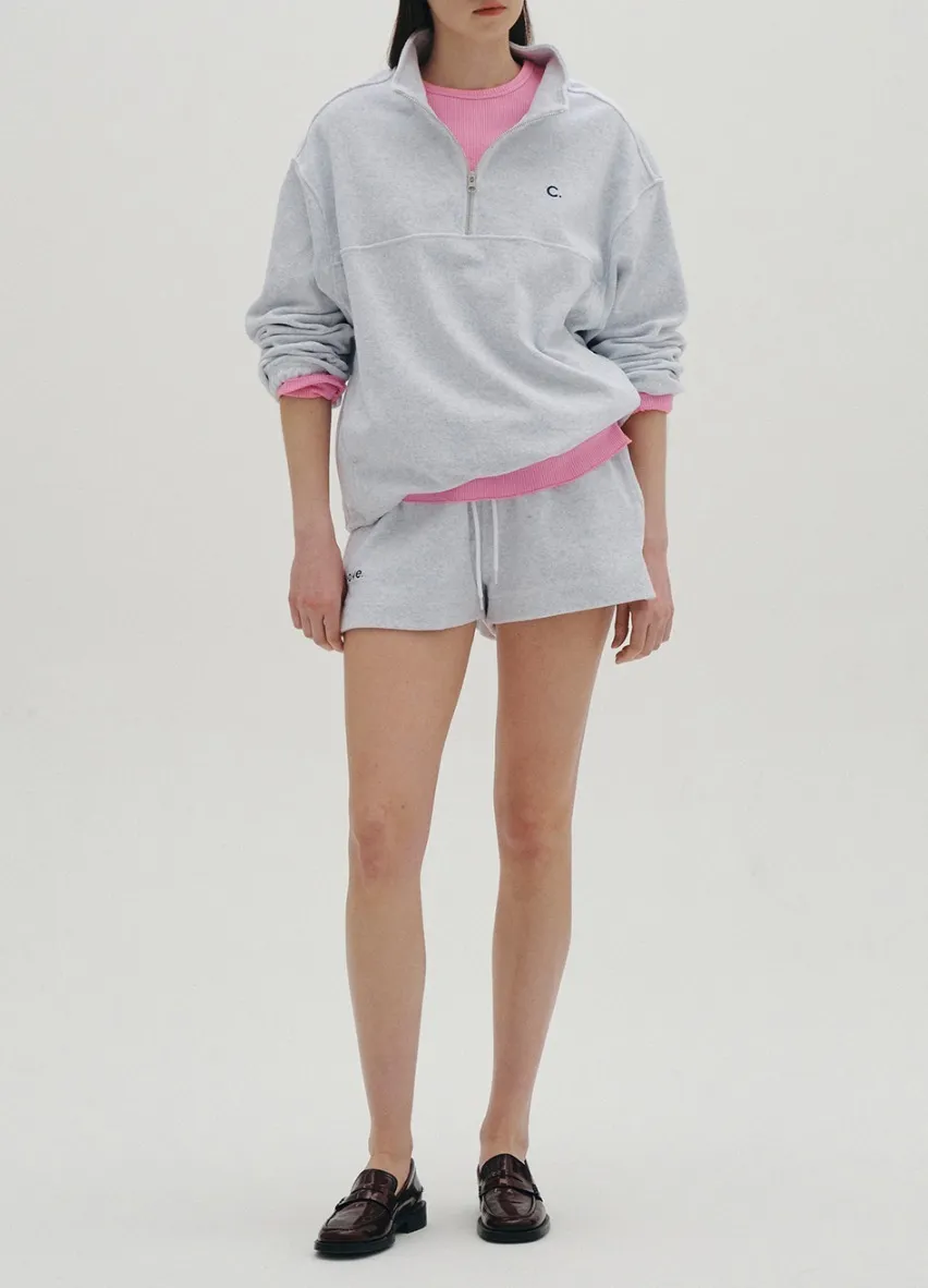 clove  |[Clove]★Terry Half-Zip Sweatshirt