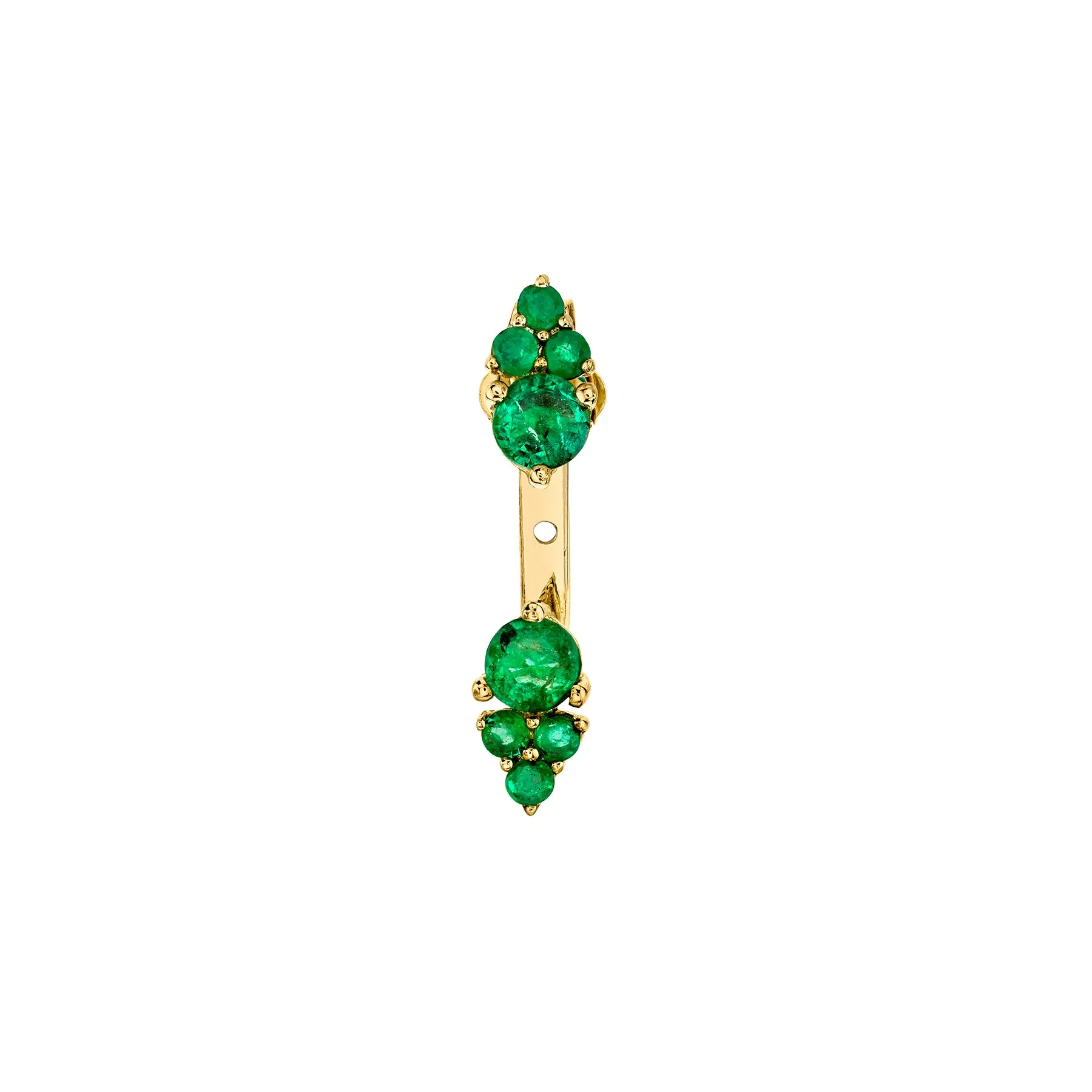 Cluster Stud and Jacket - Emerald / 14k Yellow Gold