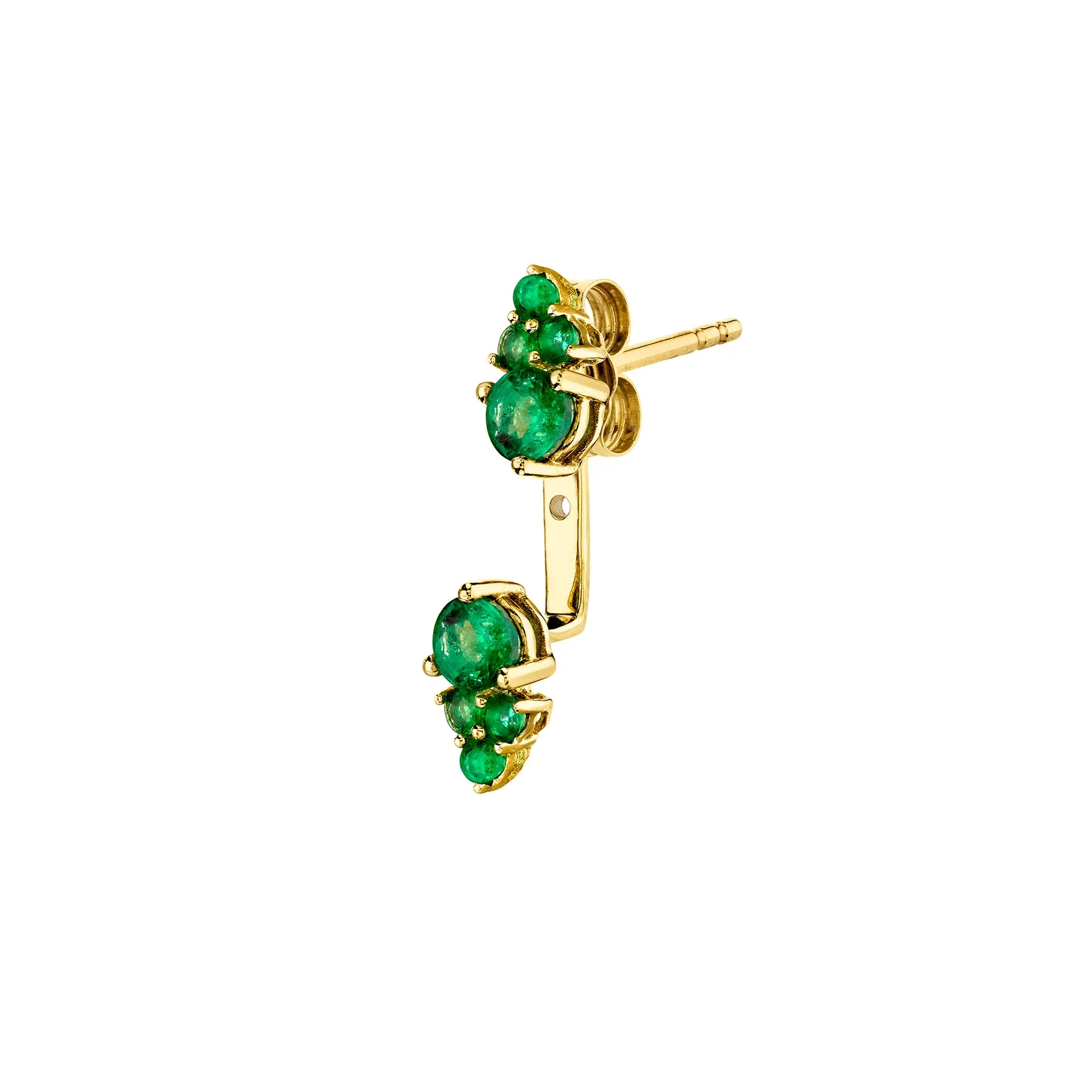 Cluster Stud and Jacket - Emerald / 14k Yellow Gold