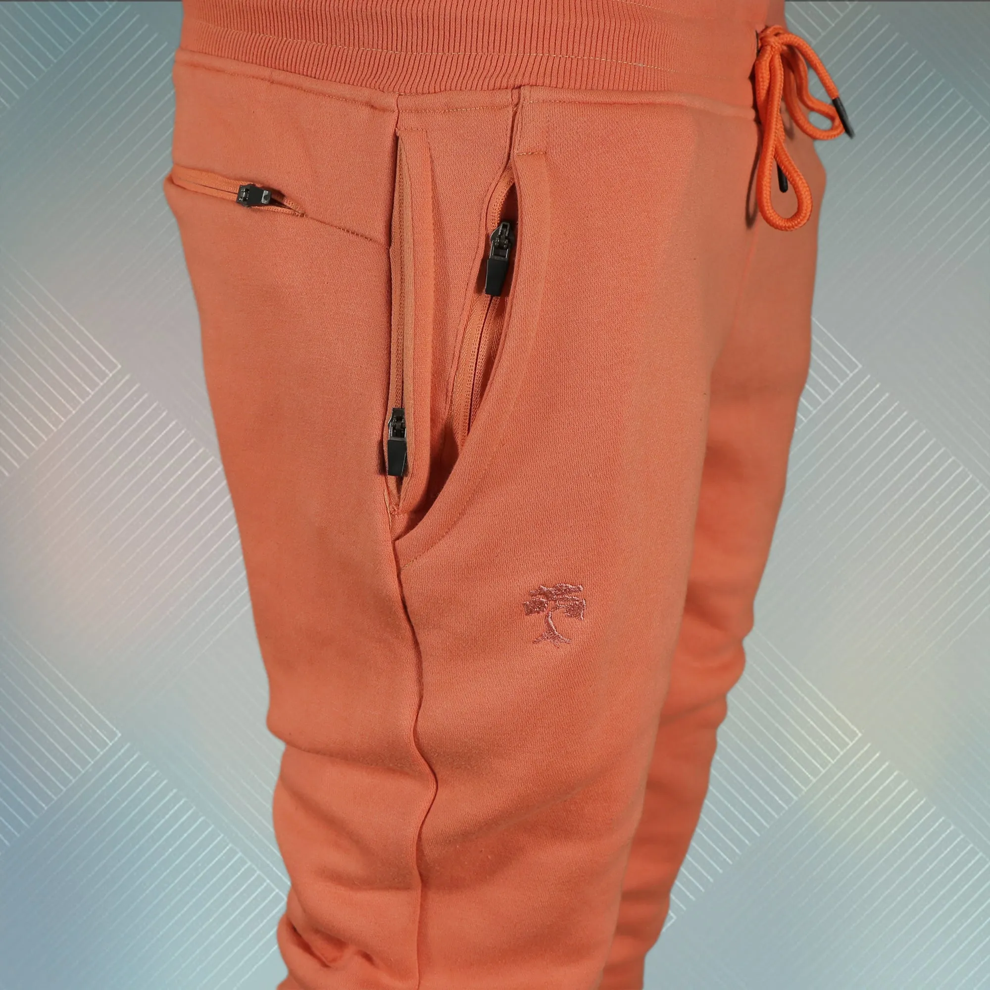 Coral Unbasic Fleece Stash Pocket Sunset Park Tapered Jogger Pants | Fleece Coral Sweatpants