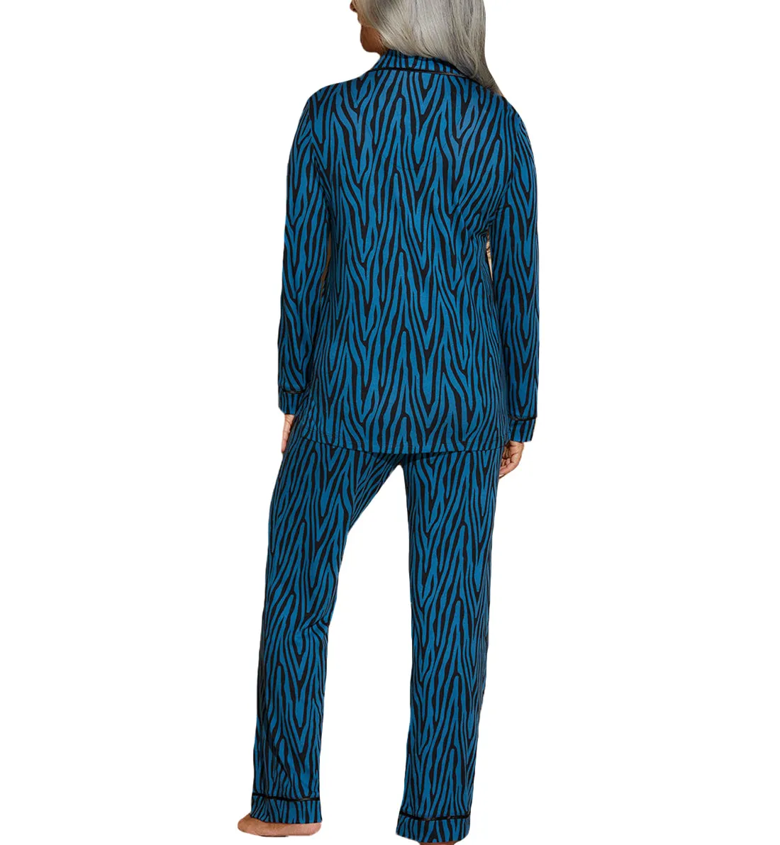 Cosabella Bella Print Long Sleeve Top & Pant PJ Set (AMORP9644) - Zebra Malawi