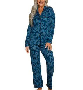 Cosabella Bella Print Long Sleeve Top & Pant PJ Set (AMORP9644) - Zebra Malawi