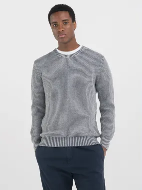 CREW-NECK CRINKLED COTTON SWEATER