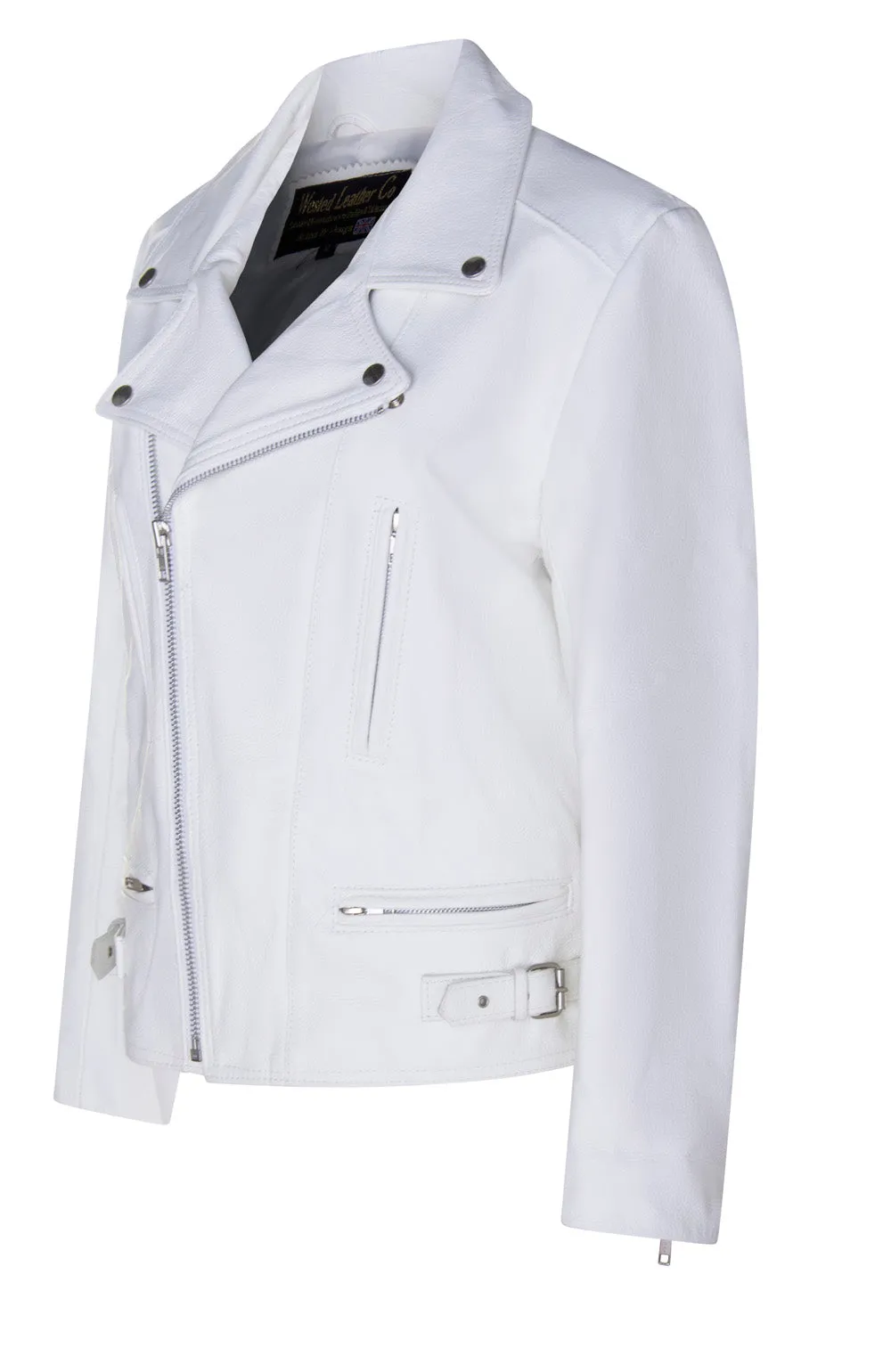 CUSTOM MADE - Ashes to Ashes White Biker Jacket