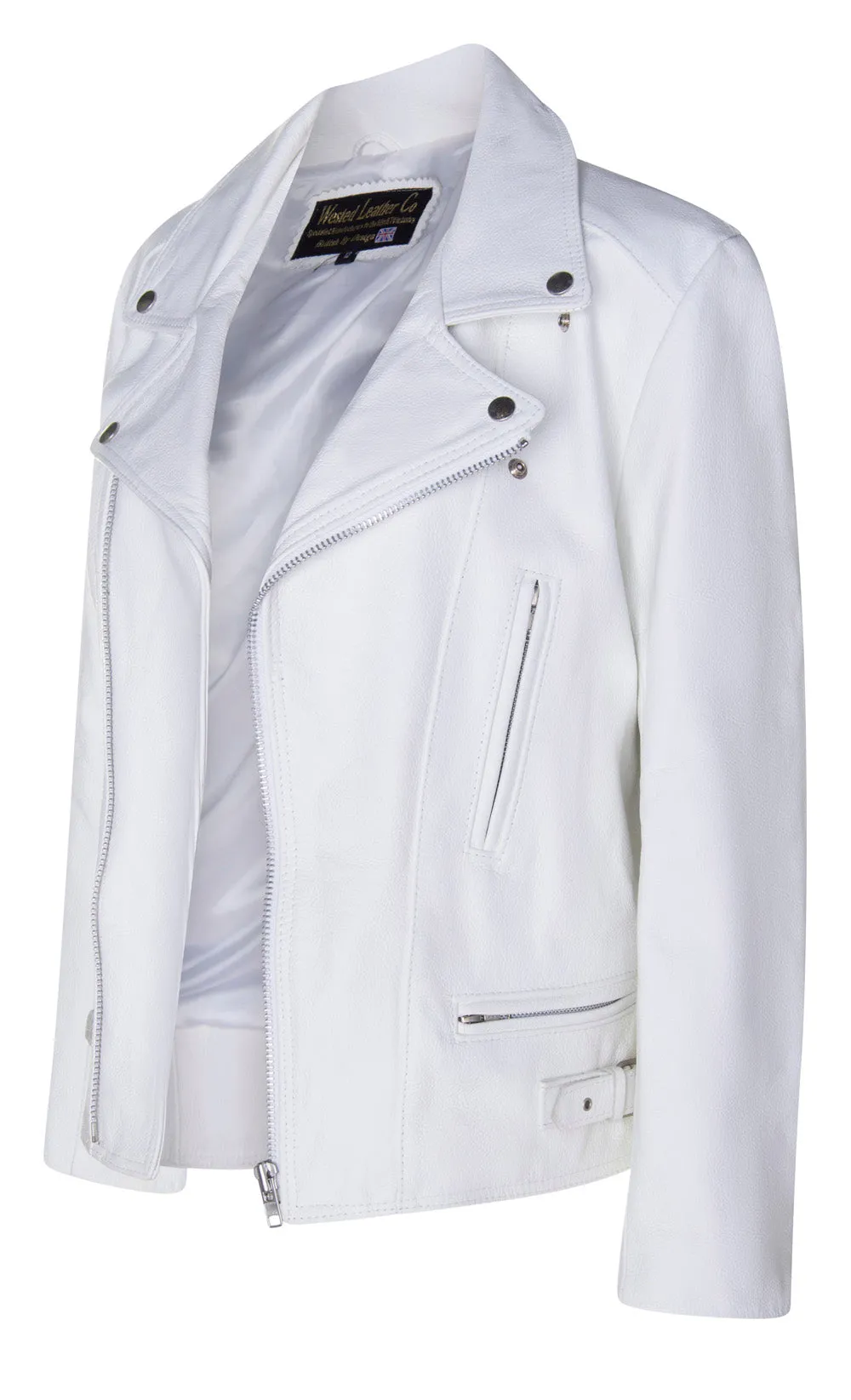 CUSTOM MADE - Ashes to Ashes White Biker Jacket