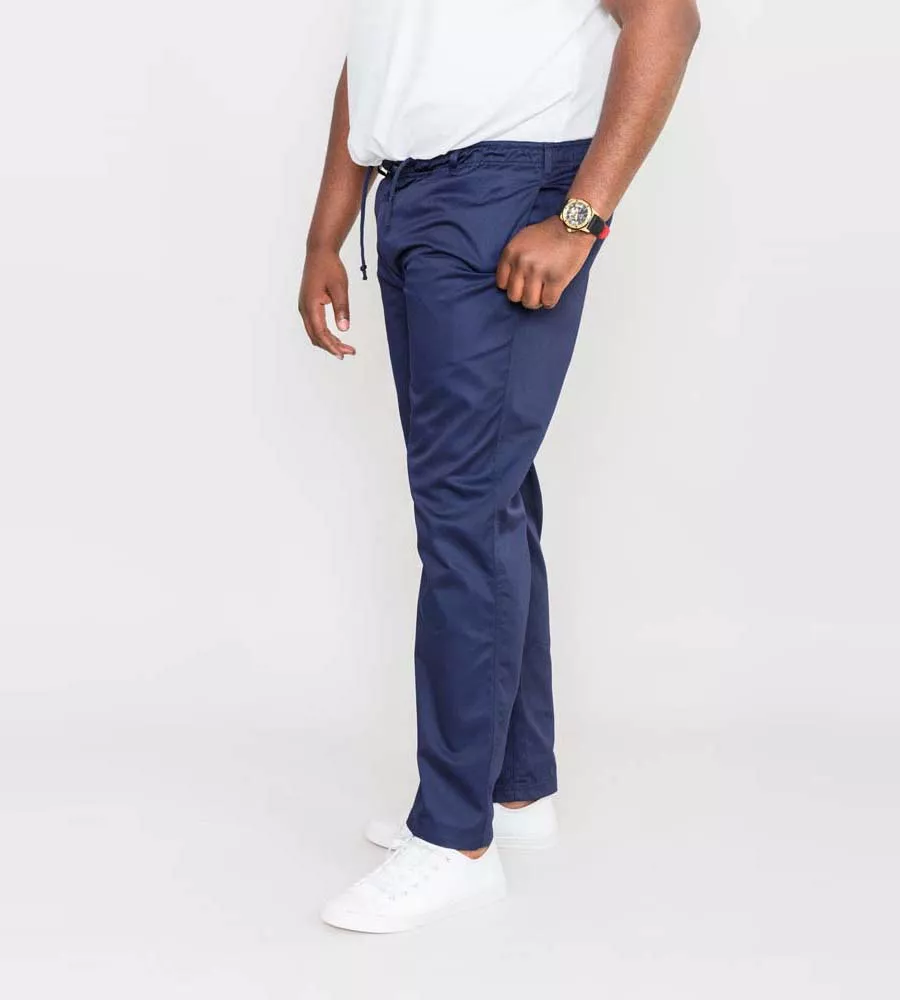 D555 Big Mens Navy Rugby Trousers Pants Full Elasticated Waist (BASILIO NAVY)