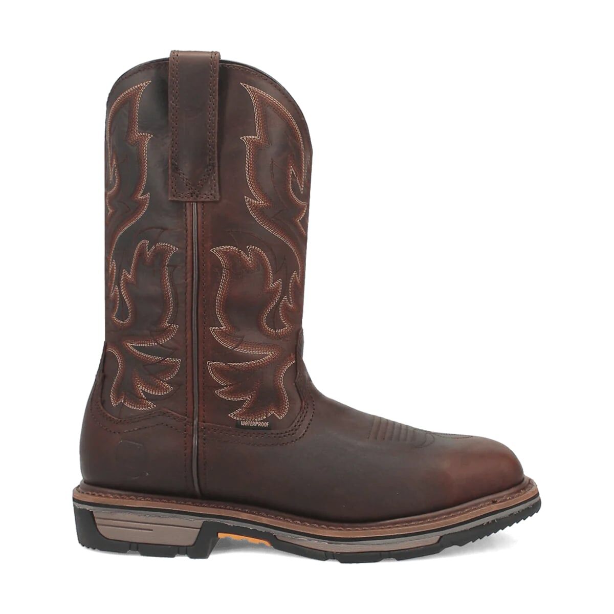 Dan Post Men's Bridger Square Toe Steel Toe Waterproof Western Boot in Chocolate