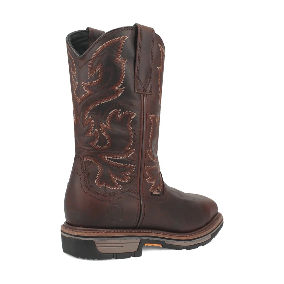 Dan Post Men's Bridger Square Toe Steel Toe Waterproof Western Boot in Chocolate