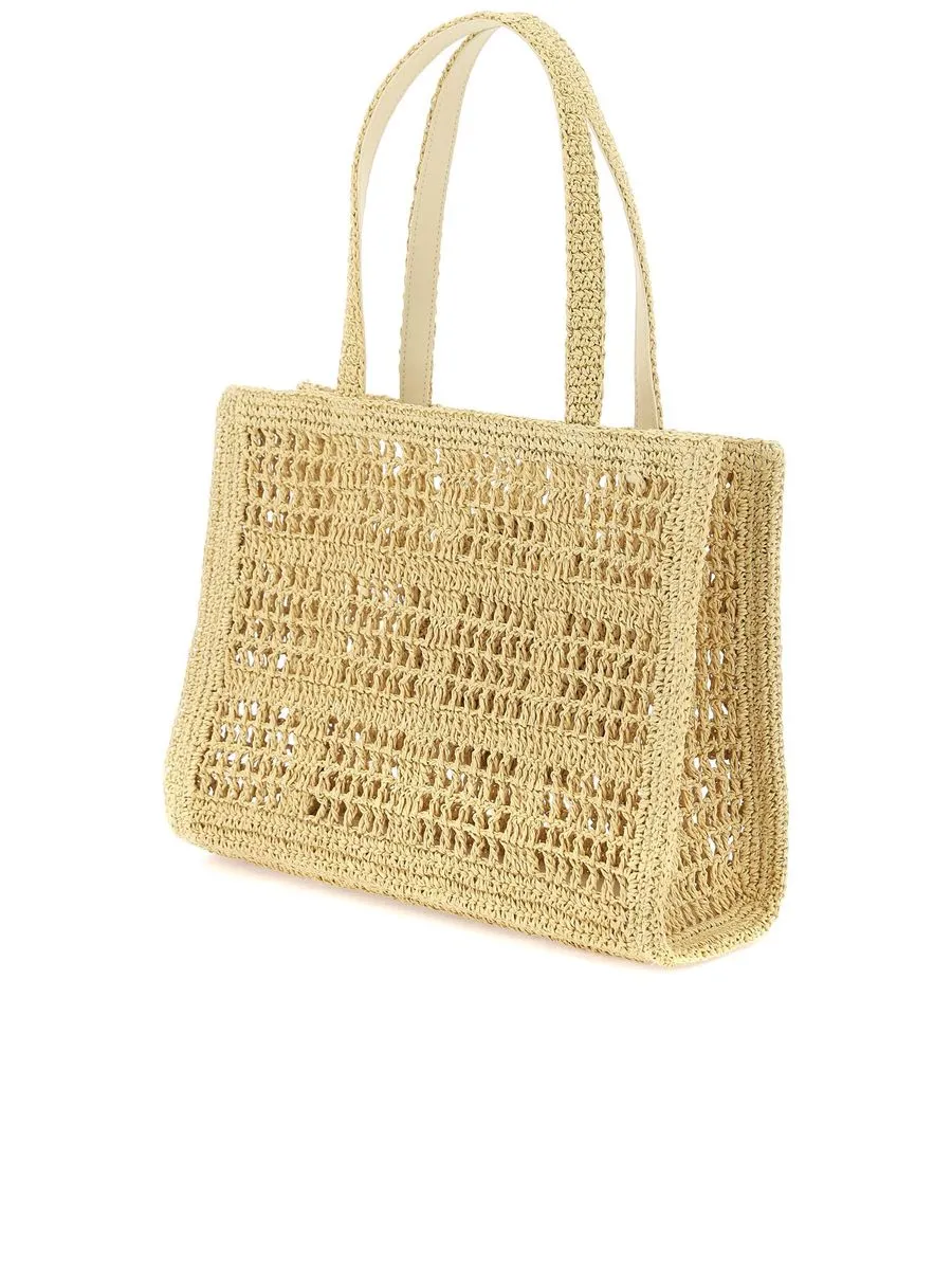 Ella Crochet Raffia Tote Bag