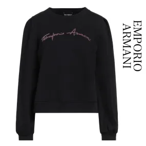 EMPORIO ARMANI  |Crew Neck Sweat Long Sleeves Plain Cotton Logo