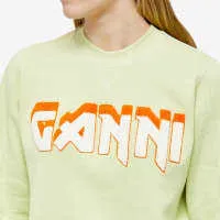 Ganni  |Crew Neck Long Sleeves Plain Cotton Medium Logo