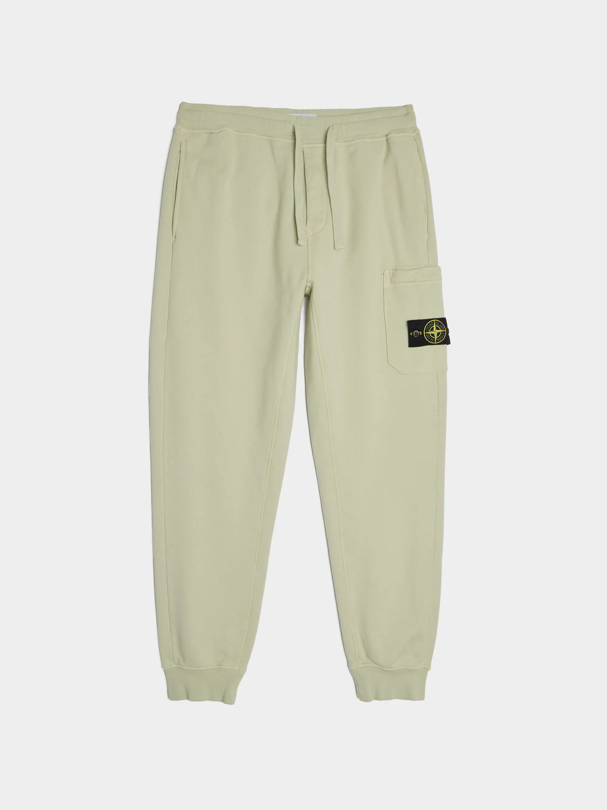 Garment Dyed Cotton Fleece Cargo Jogging Pant, Pistachio