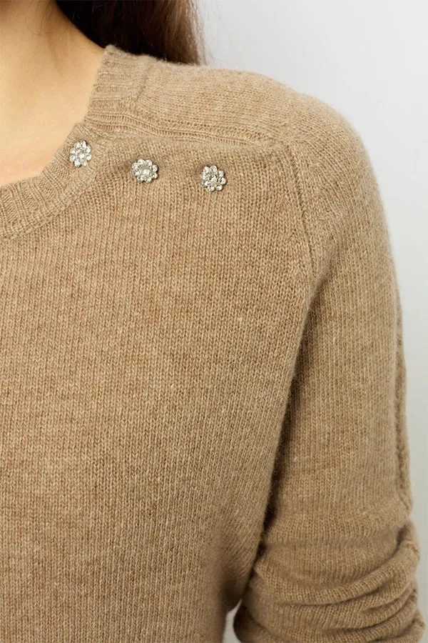 Gerard Darel JOLENE WOOL RHINESTONE SWEATER