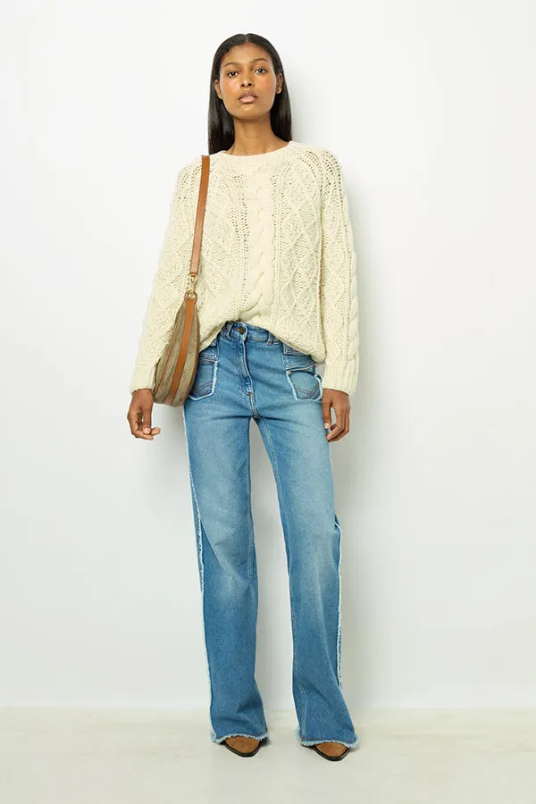 Gerard Darel JORDANA WHITE TWISTED SWEATER