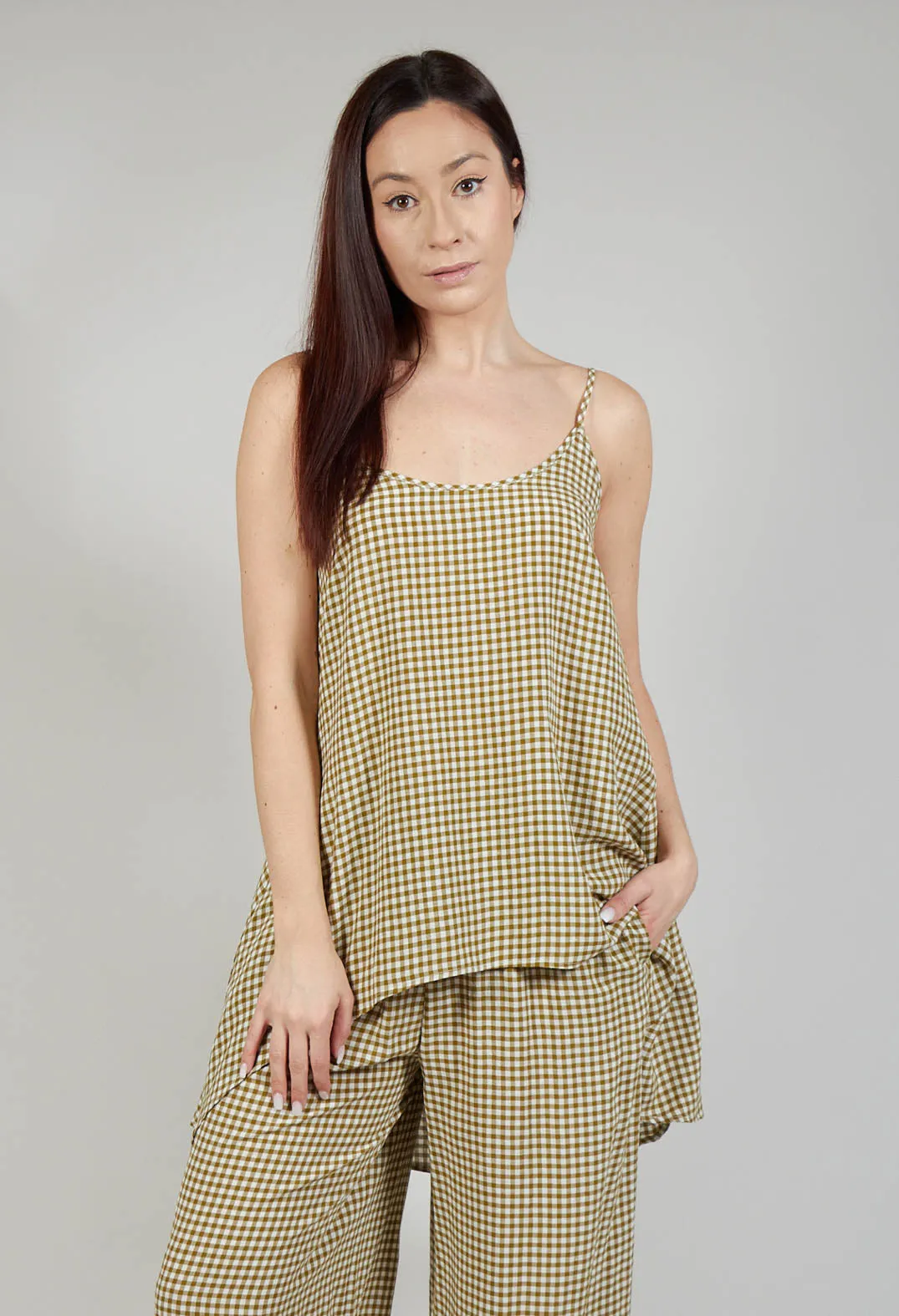 Gingham Tunic Vest in Foglia