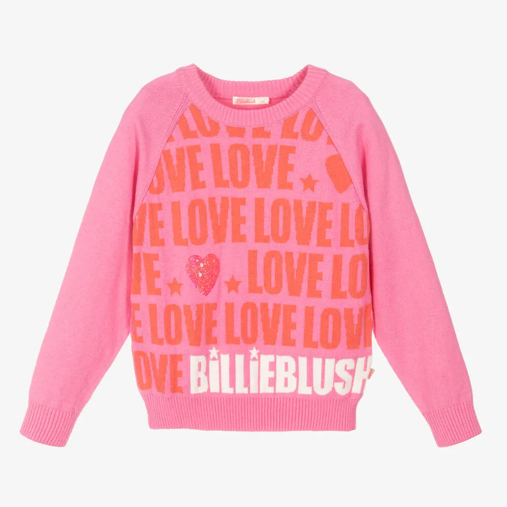 Girls Pink Cotton Sweater