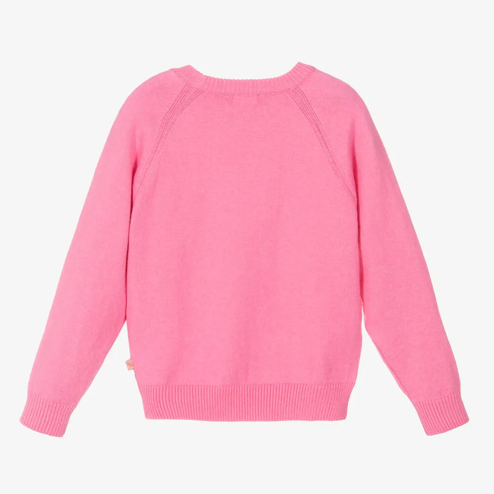 Girls Pink Cotton Sweater