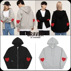 GRAVER  |[GRAVER]★ELBOW HEART SMILE HOODED ZIP-UP