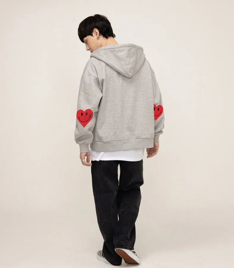 GRAVER  |[GRAVER]★ELBOW HEART SMILE HOODED ZIP-UP