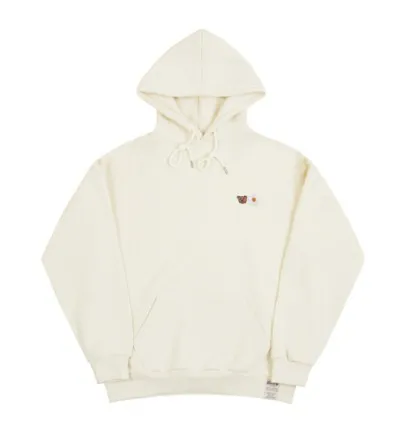 GRAVER  |[GRAVER]★SMALL FLOWER BEAR FACE EMBROIDERY SMILE HOODIE