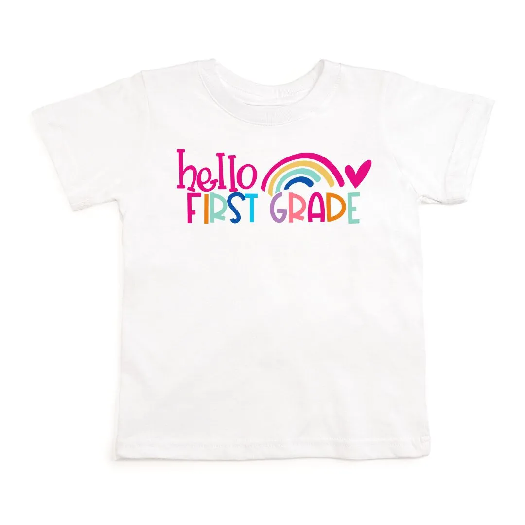 Hello First Grade Short Sleeve T-Shirt - White