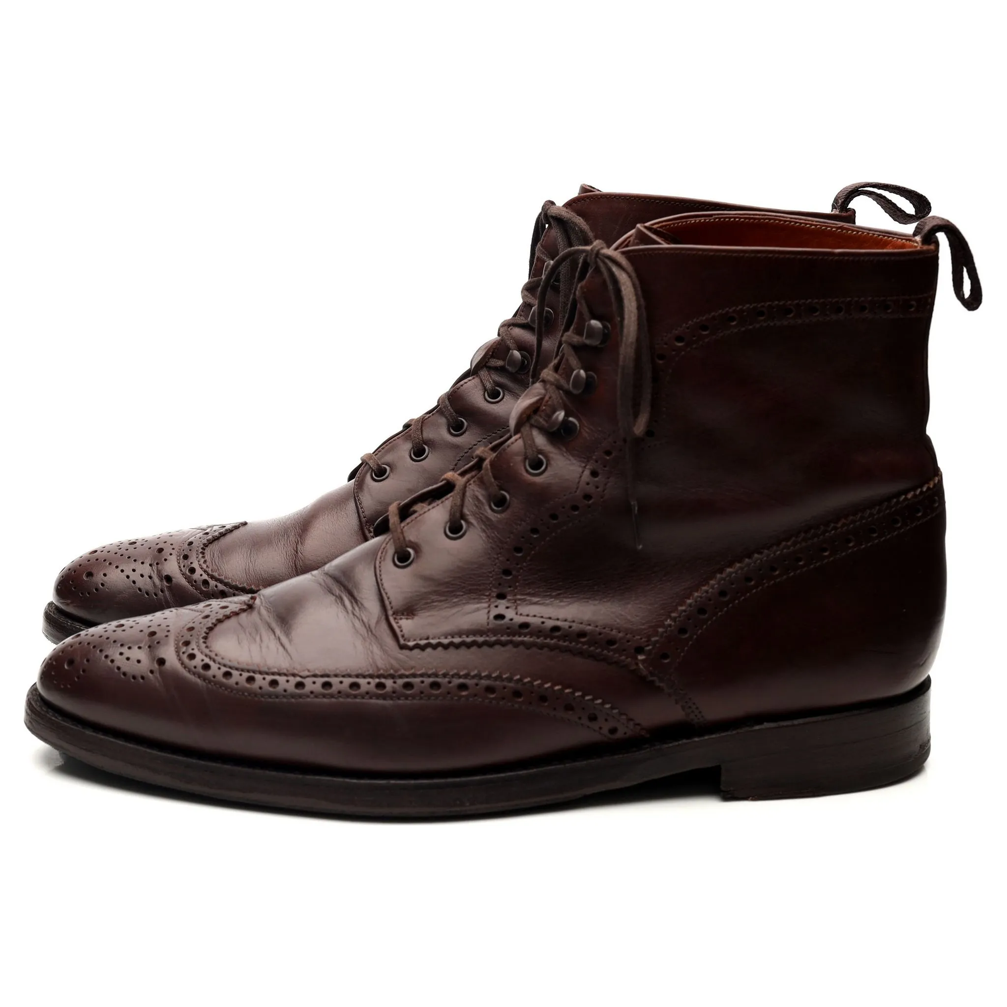 'Holman' Dark Brown Leather Brogue Boots UK 8.5 E