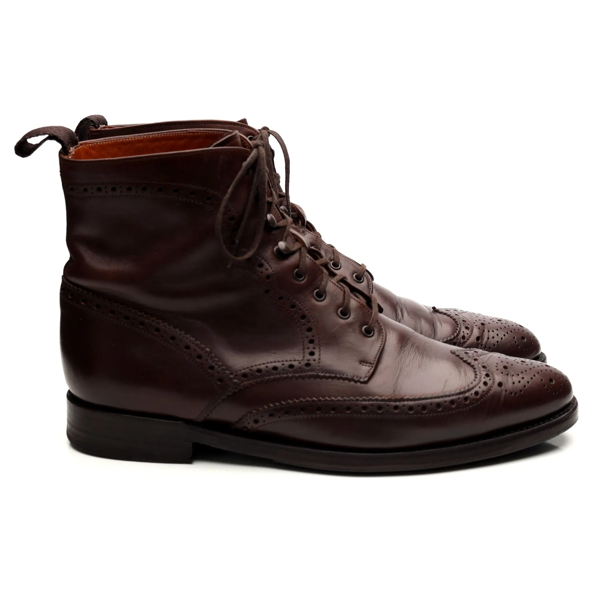 'Holman' Dark Brown Leather Brogue Boots UK 8.5 E