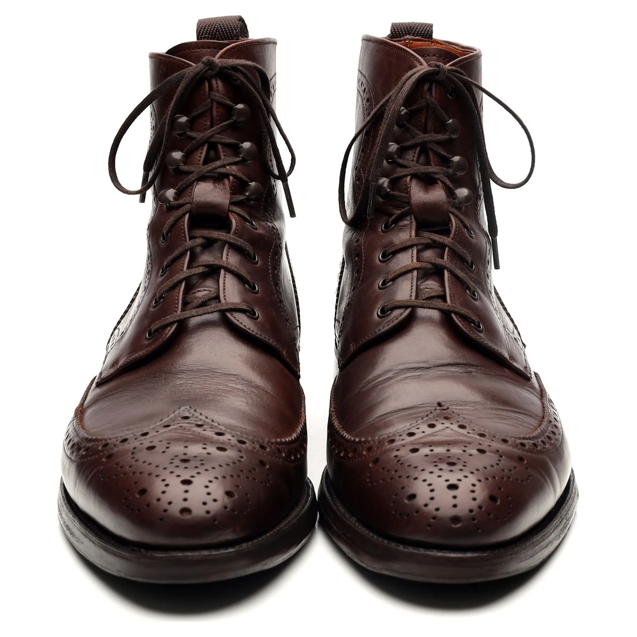 'Holman' Dark Brown Leather Brogue Boots UK 8.5 E