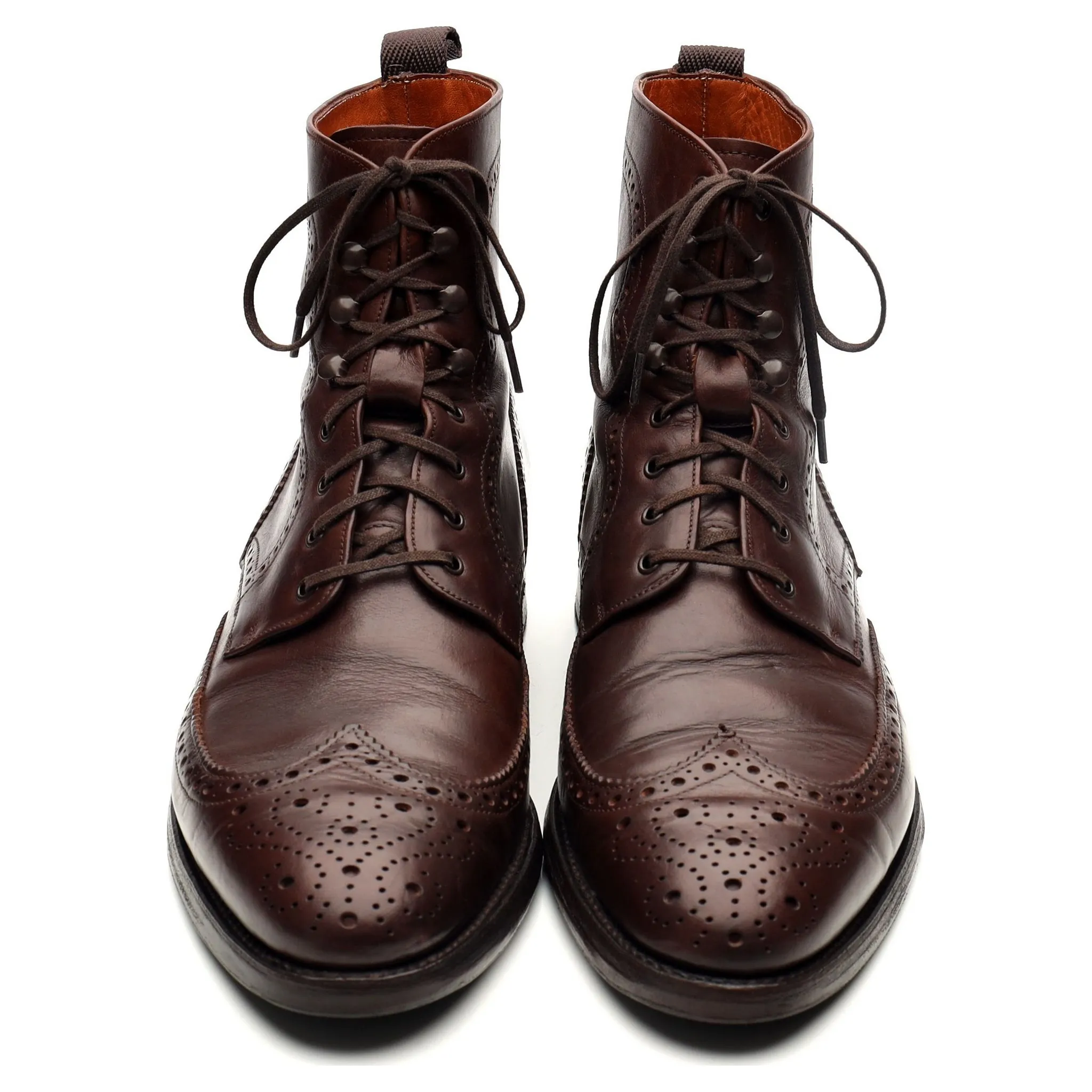 'Holman' Dark Brown Leather Brogue Boots UK 8.5 E