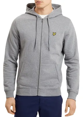 Lyle & Scott Sweatshirt Zip Up Plain Hoodie Mid Grey Marl