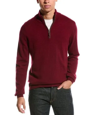 Magaschoni Cashmere 1/4-Zip Mock Neck Sweater